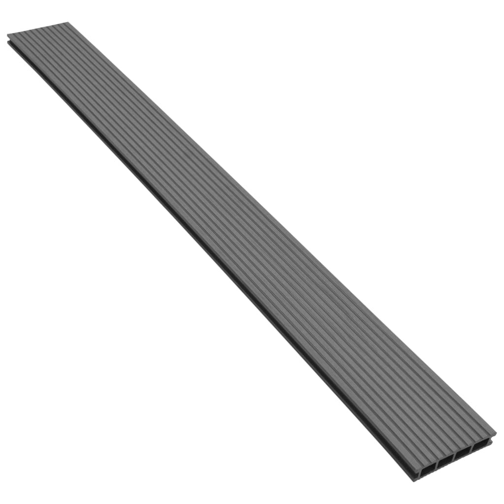WPC Decking Boards with Accessories 20 m² 4 m Grey